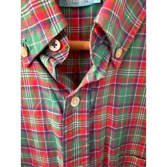 J. McLaughlin Mens Green Pink Blue Button Down Shirt sz M EUC - Picture 4 of 7